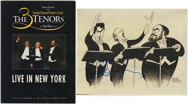  The 3 Tennors Program and Hershfield Photo Signed by Placido Domingo (PSA/DNA PreCert)